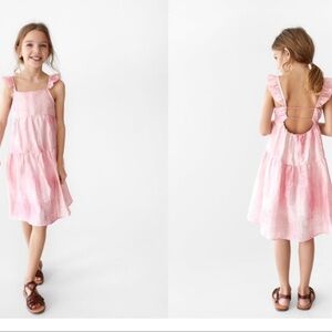 Zara Pink Ruffled Backless Sundress
